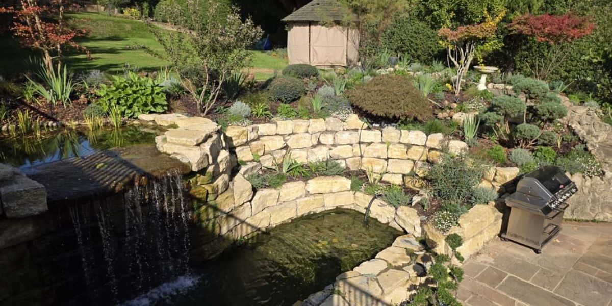 Mediterranean Style Rockery & Waterfall Garden - Chislehurst